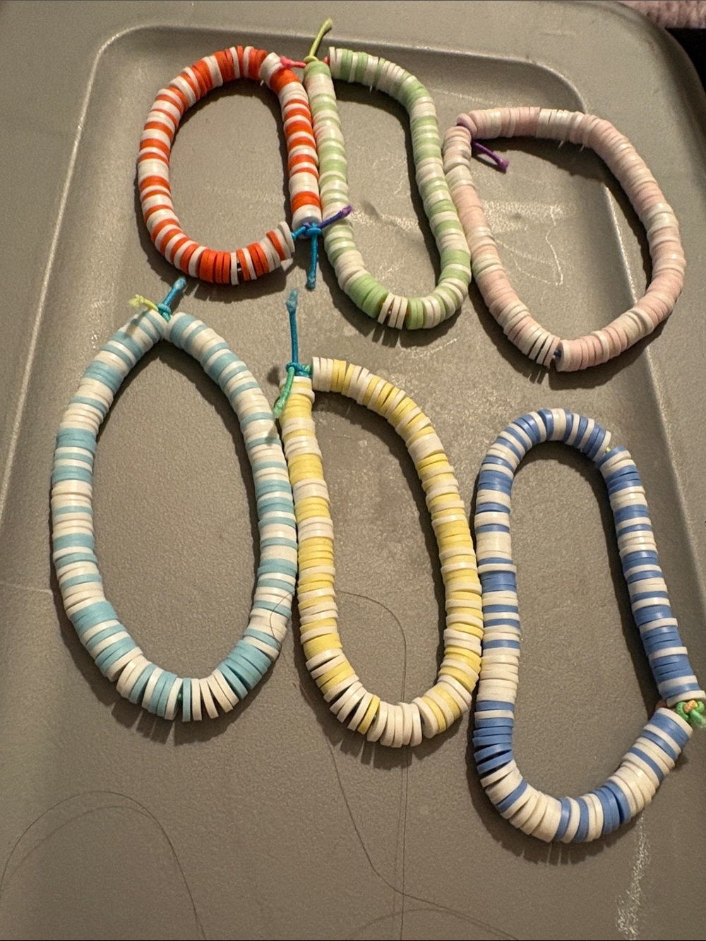 Colorful Heishi Disc Bracelet Set - Pastel Mix